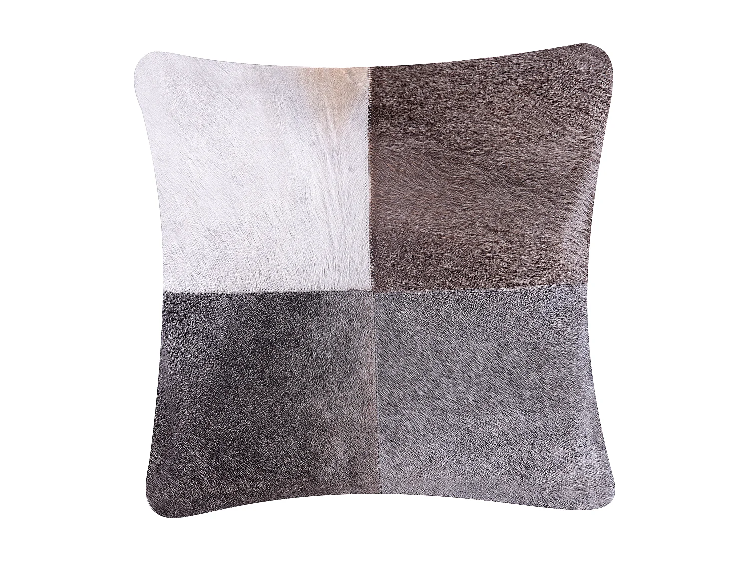 Dekokissen 2er Set grau 45 x 45 cm Leder Baumwolle Kuhfell-Design Nellad