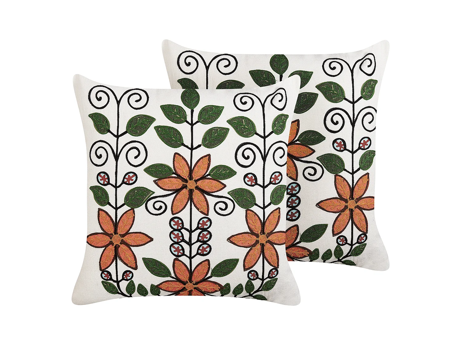 Conjunto de 2 almofadas decorativas VELLORE Algodão 50 x 50 cm Multicolor Padrão floral