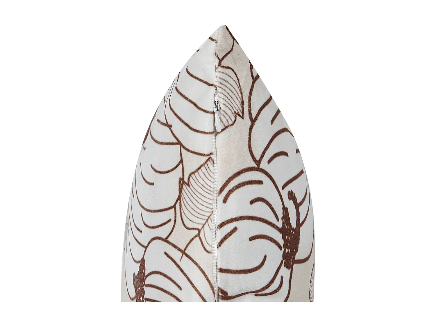 Lot de 2 coussins décoratifs GOURD Velours 45 x 45 cm Beige Motif de plante