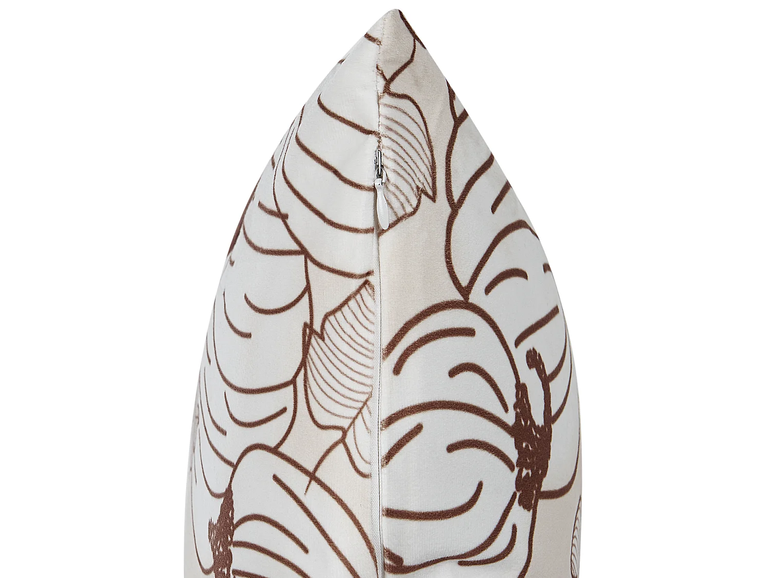 Lot de 2 coussins décoratifs GOURD Velours 45 x 45 cm Beige Motif de plante