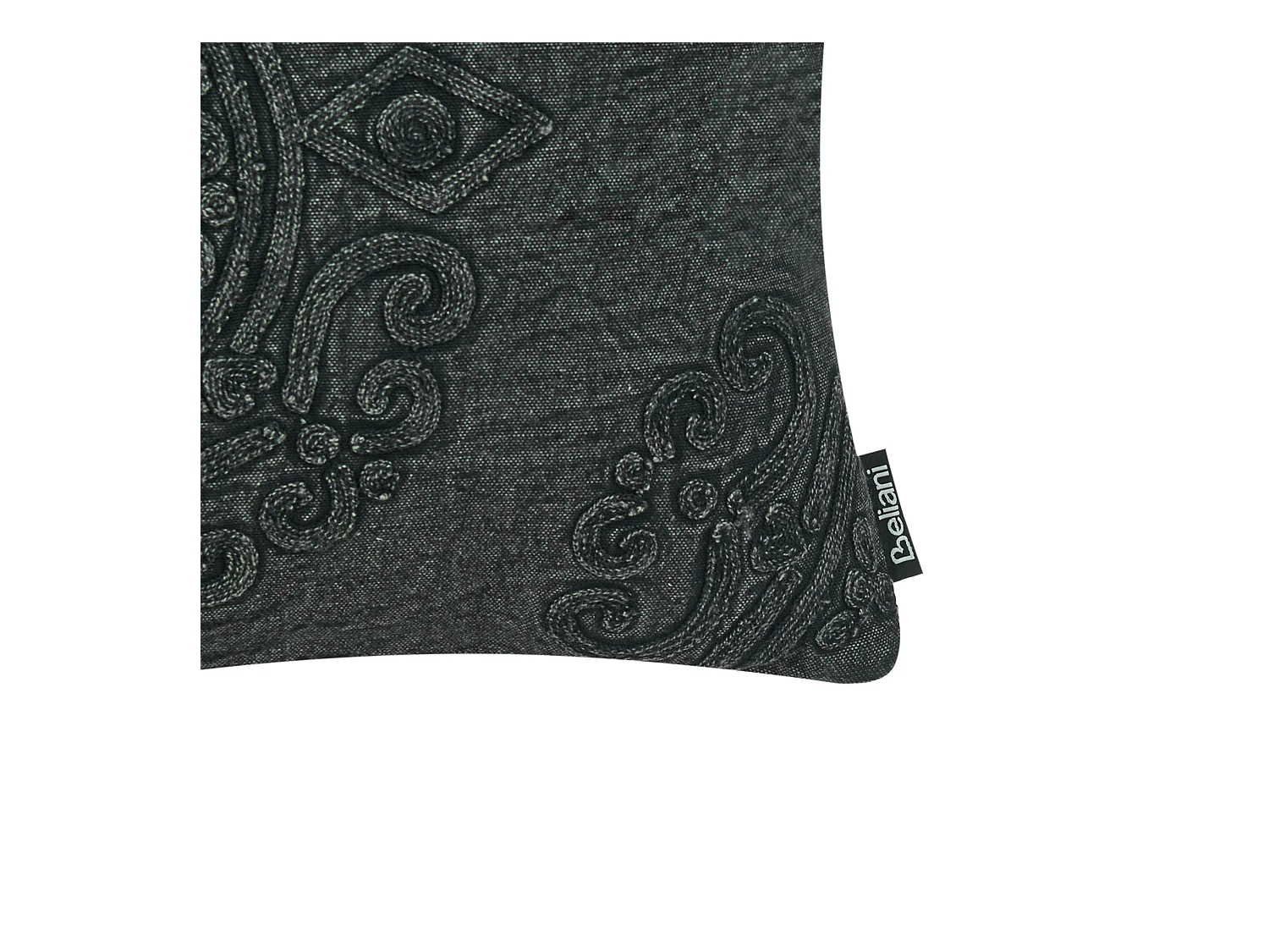 Conjunto de 2 almofadas decorativas VELOOR Algodão 30 x 50 cm Cinzento escuro Padrão oriental