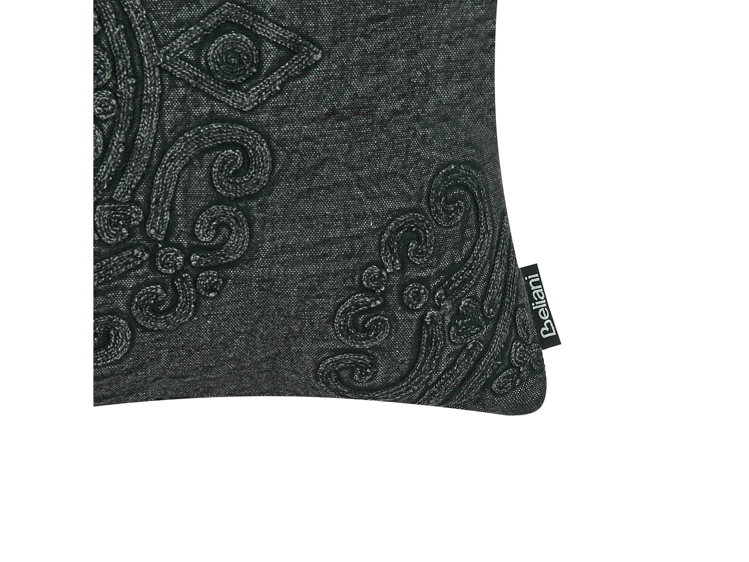 Zestaw 2 poduszek dekoracyjnych VELOOR Bawełna 30 x 50 cm Ciemnoszary Wzór orientalny