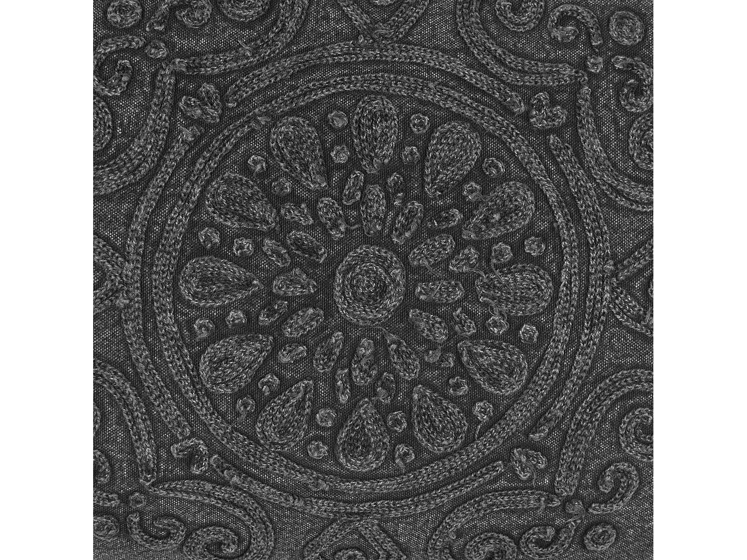 Set of 2 Decorative Cushions VELOOR Cotton 30 x 50 cm Dark Grey Oriental Pattern