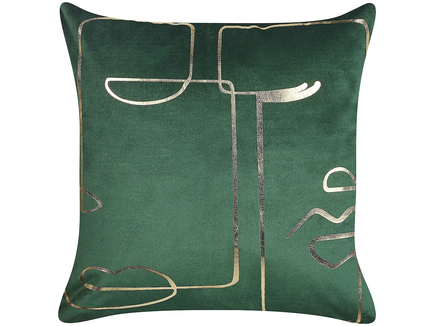 Lot de 2 coussins décoratifs PHILODENDRON Velours 45 x 45 cm Vert émeraude Motif abstrait
