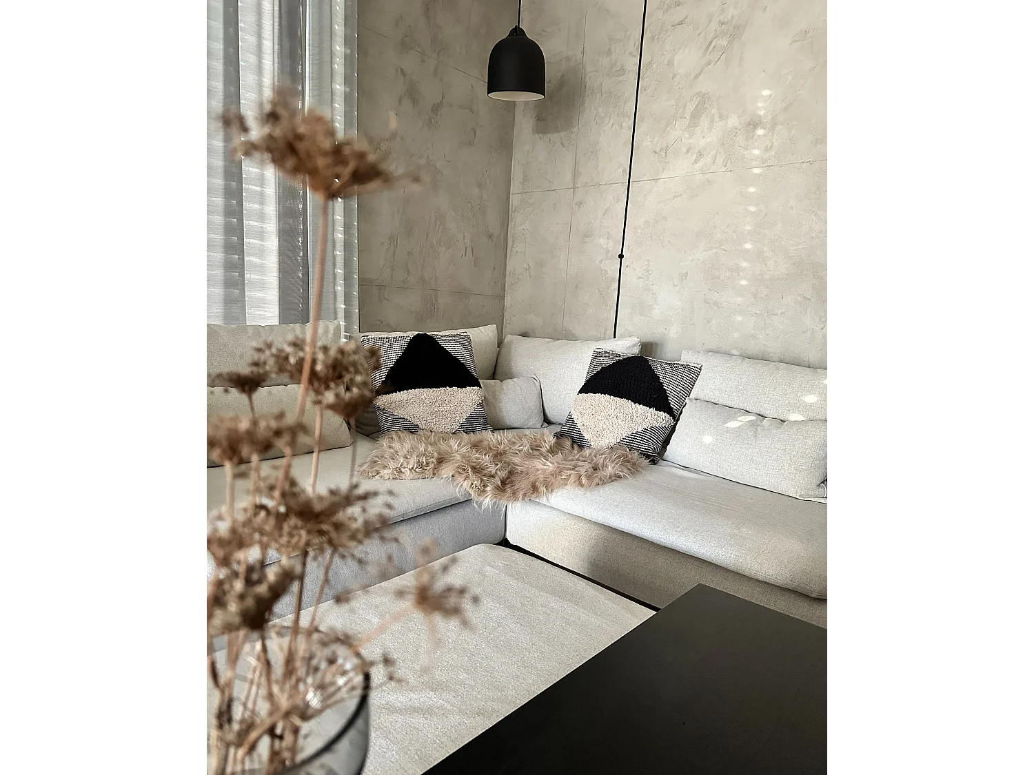 Lot de 2 coussins décoratifs KHORA Coton 50 x 50 cm Noir Motif géométrique