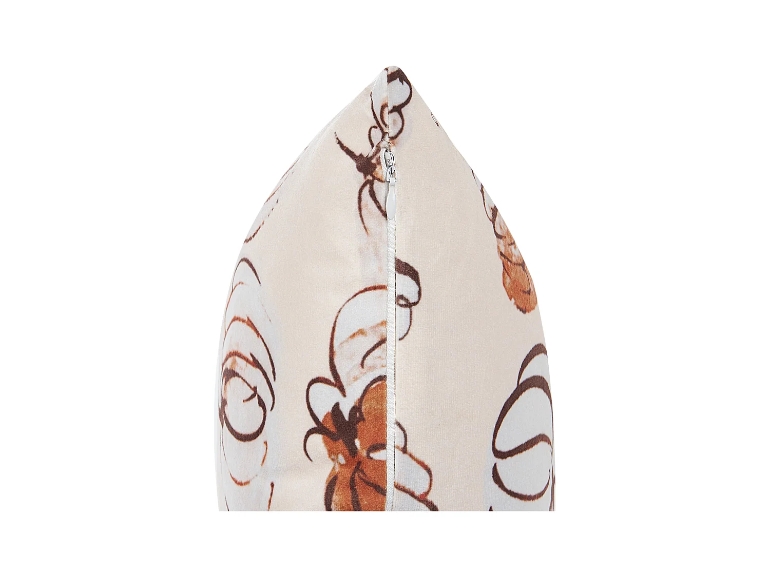 Dekokissen 2er Set CUCURBITA Samtstoff 45 x 45 cm Beige Pflanzenmuster