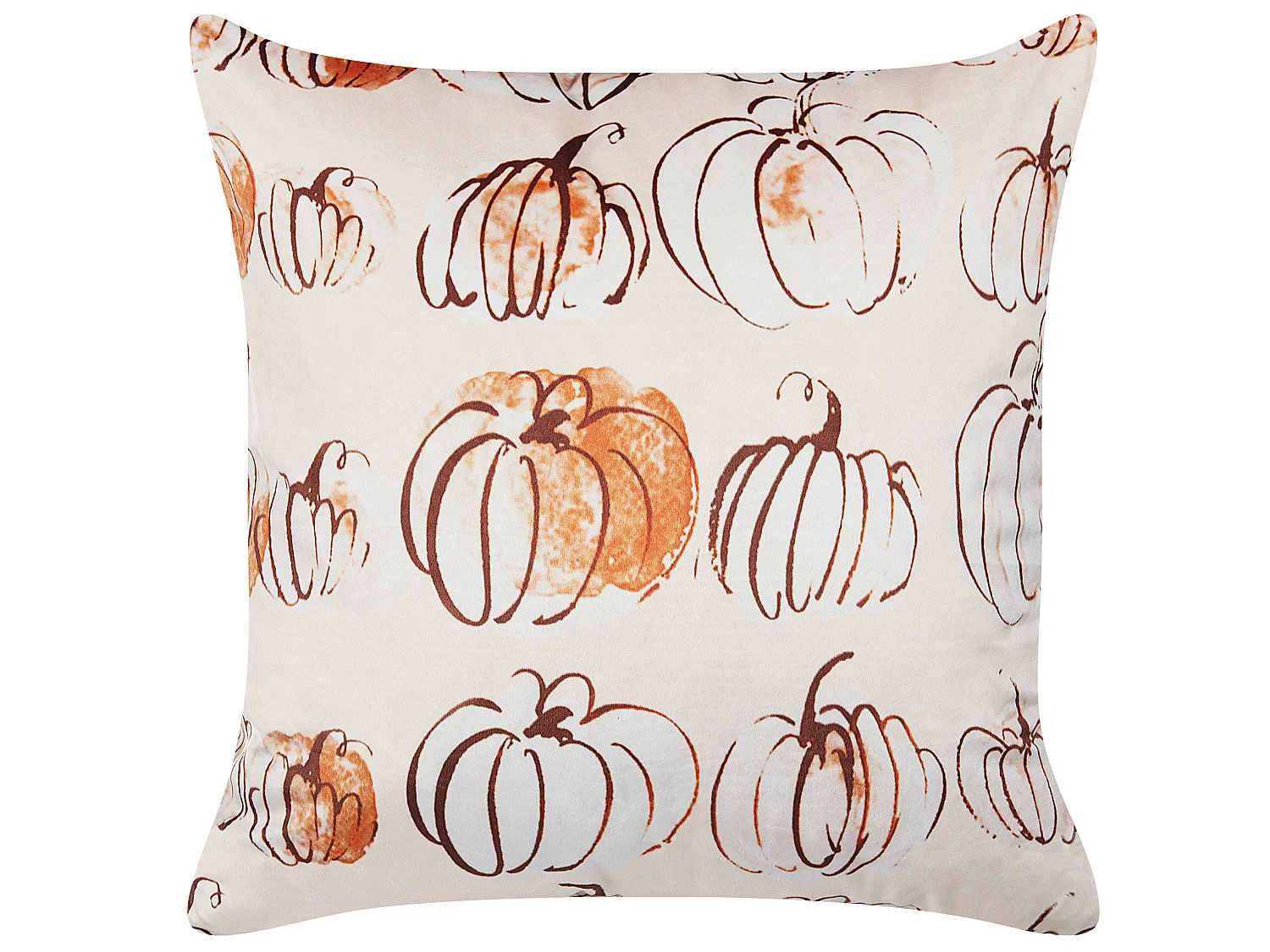 Zestaw 2 poduszek dekoracyjnych CUCURBITA Welur 45 x 45 cm Beżowy Wzór roślinny
