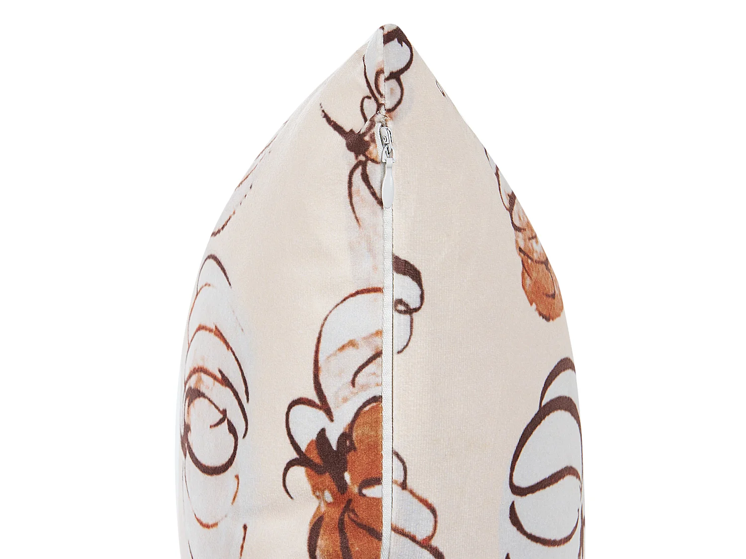 Dekokissen 2er Set CUCURBITA Samtstoff 45 x 45 cm Beige Pflanzenmuster
