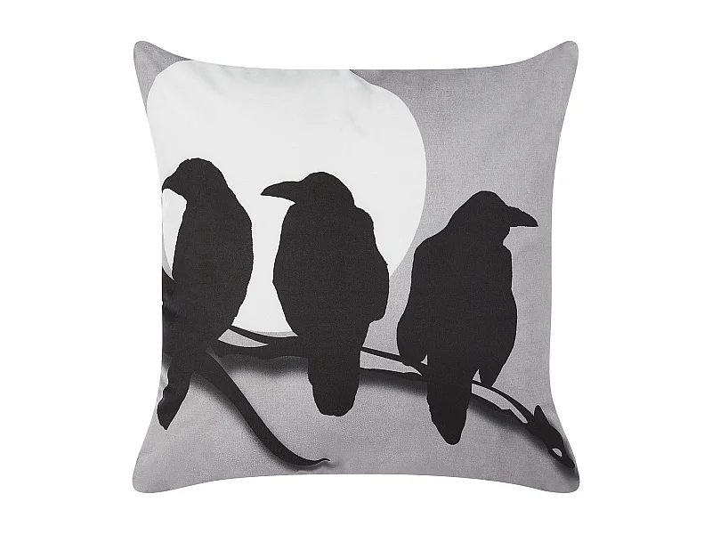 Coussin ORADEA Velours 45 x 45 cm Gris Motif animal