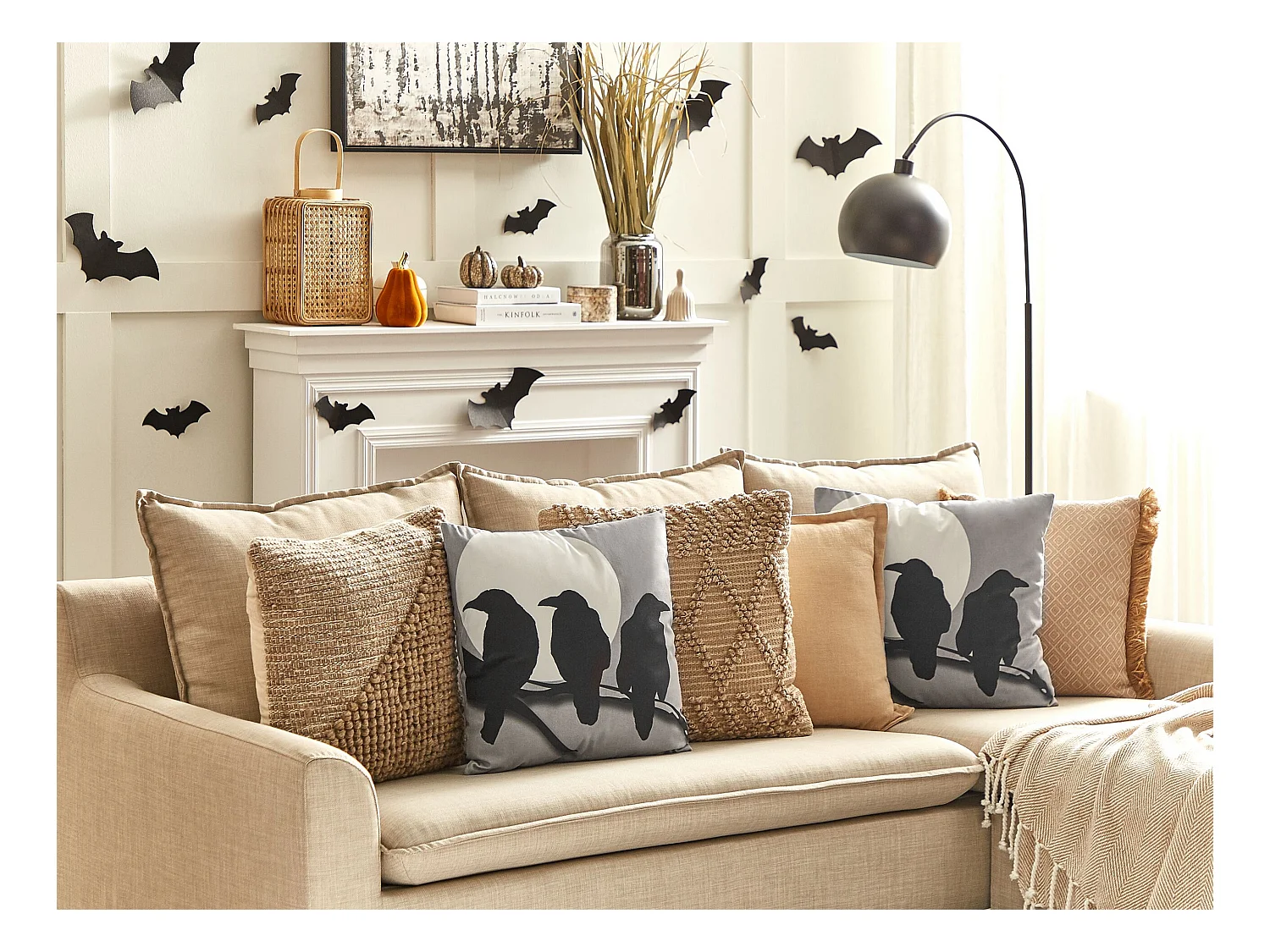 Sierkussen ORADEA Fluweel 45 x 45 cm Grijs Dierenprint