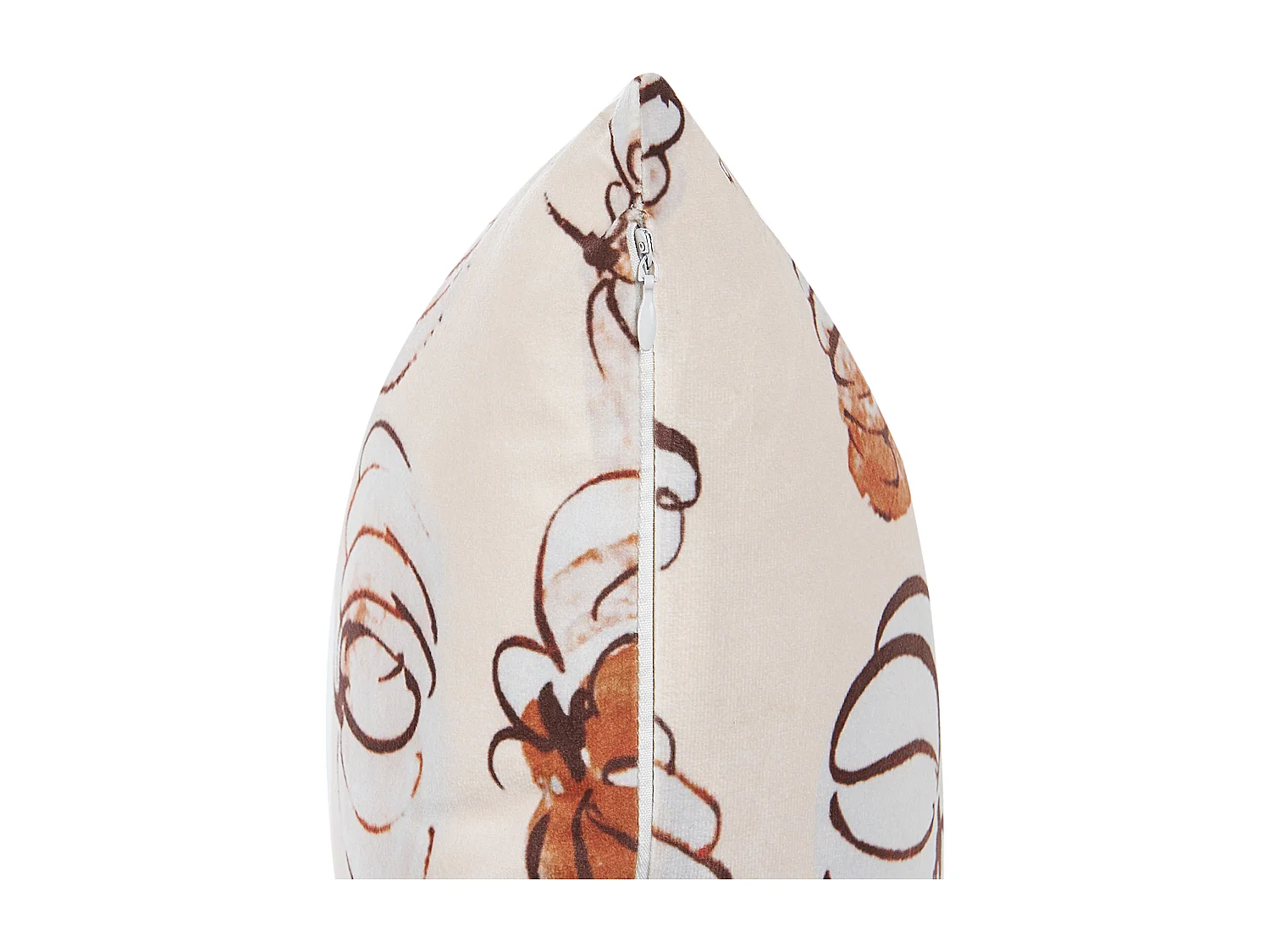 Cuscino decorativo CUCURBITA Velluto 45 x 45 cm Beige Trama di piante