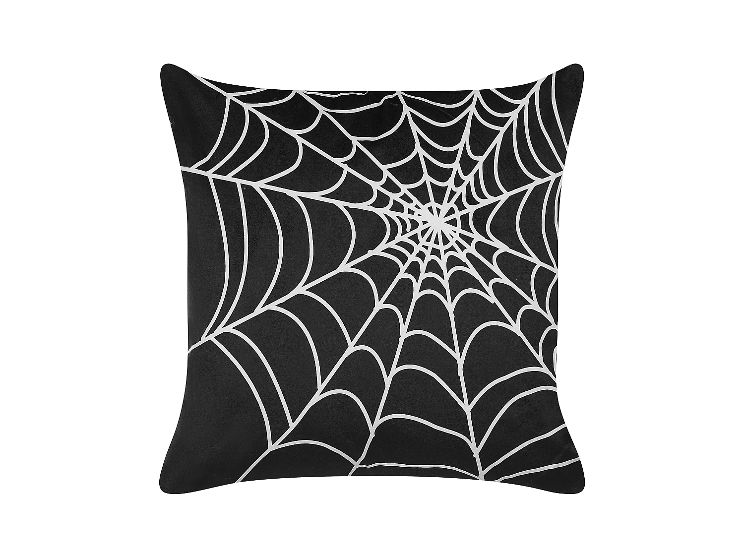 Zierkissen 2er Set schwarz/weiß Samtstoff mit Spinnennetz-Muster 45x45cm Lycoris