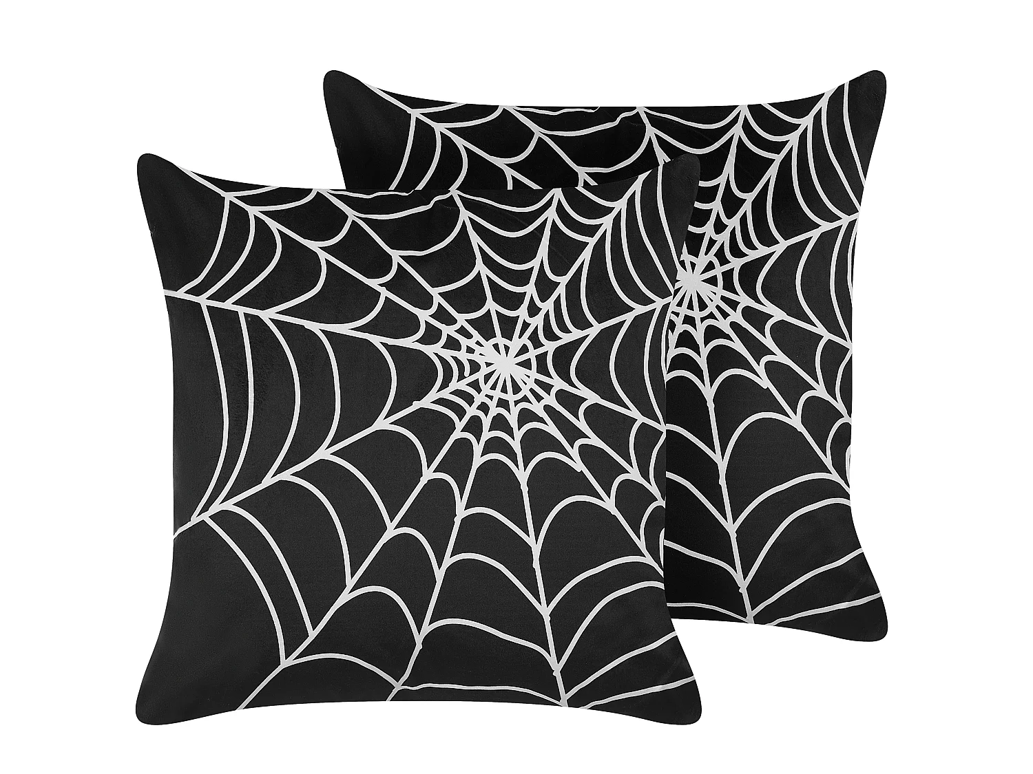 Lot de 2 coussins décoratifs LYCORIS Velours 45 x 45 cm Noir Motif abstrait