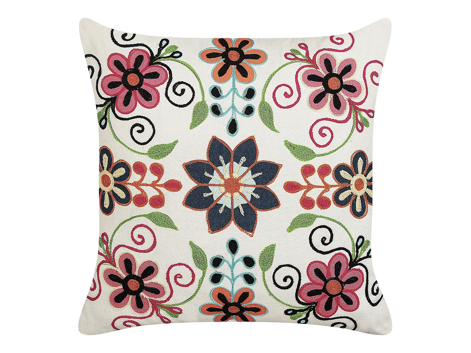 Dekokissen 2er Set BAHRAICH Baumwolle 50 x 50 cm Bunt Blumenmuster