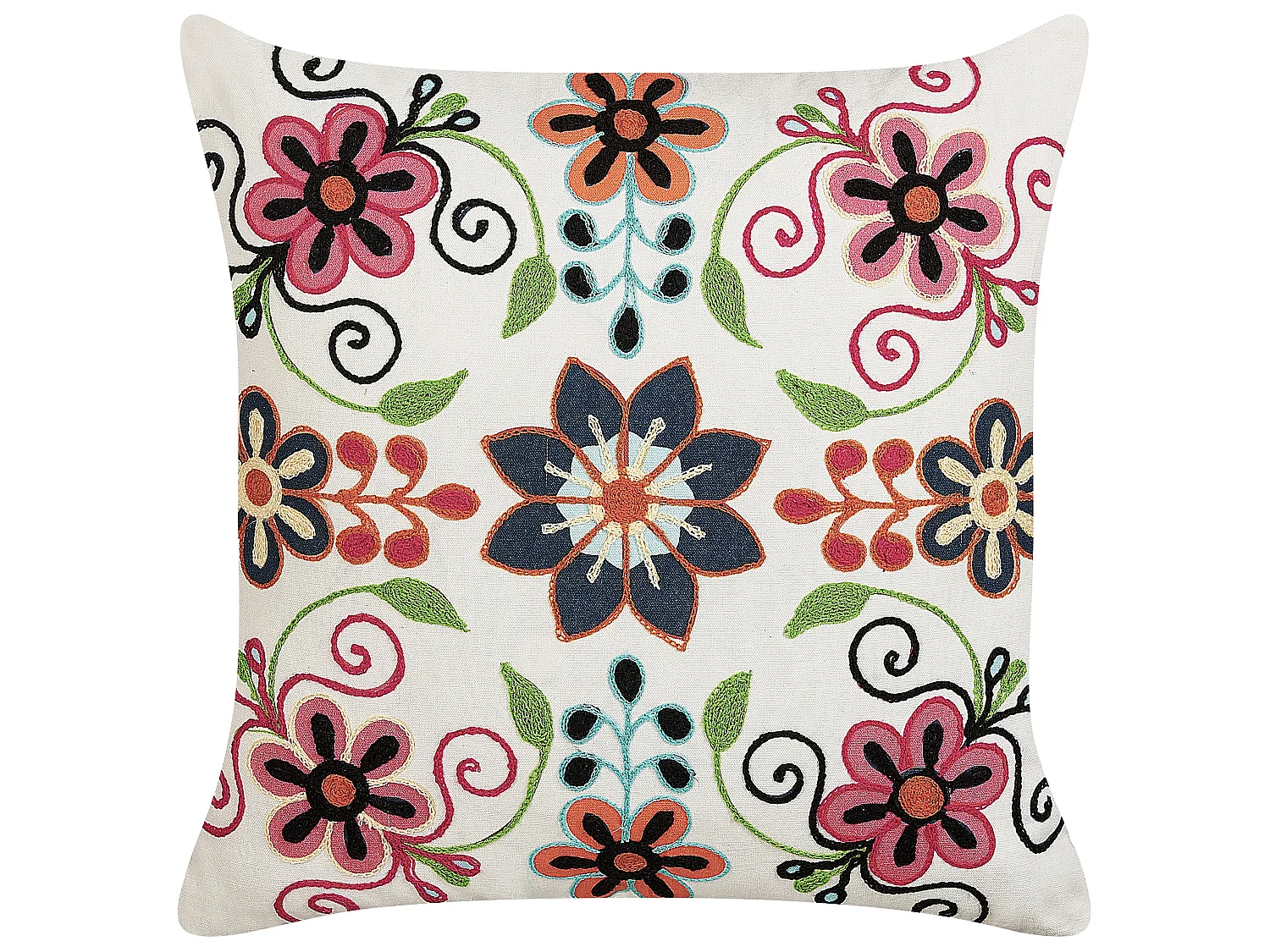 Conjunto de 2 cojines decorativos BAHRAICH Algodón 50 x 50 cm Multicolor Patrón floral