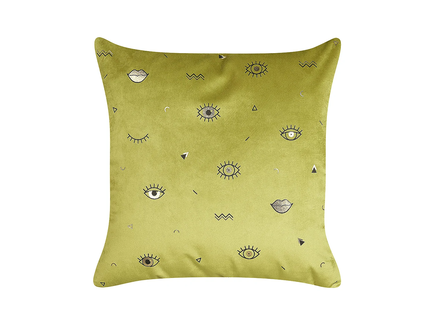 Set van 2 decoratieve kussens AEONIUM Fluweel 45 x 45 cm Olijfgroen Abstract patroon