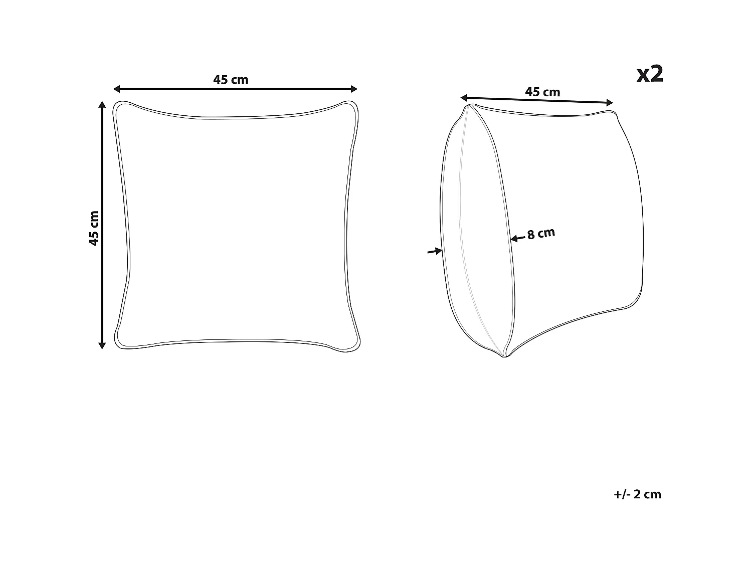 Set van 2 decoratieve kussens AEONIUM Fluweel 45 x 45 cm Olijfgroen Abstract patroon