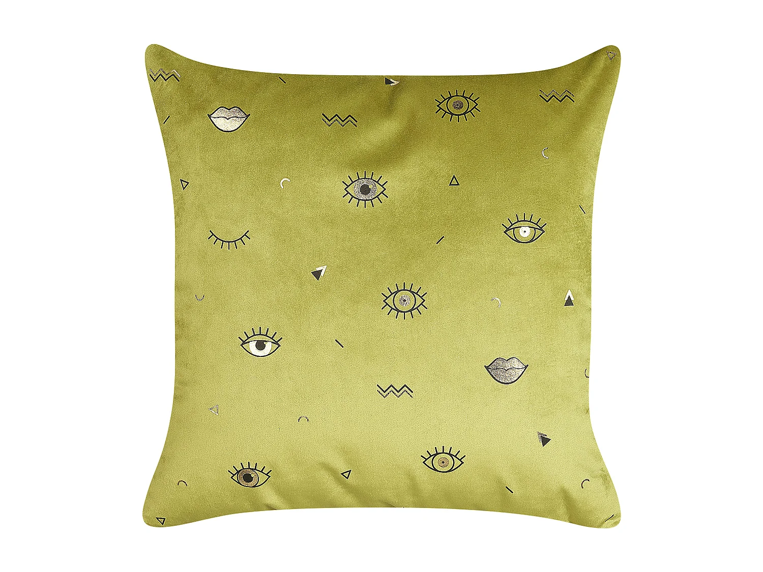 Lot de 2 coussins décoratifs AEONIUM Velours 45 x 45 cm Vert olive Motif abstrait