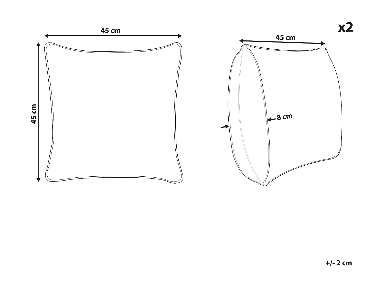 Lot de 2 coussins décoratifs AEONIUM Velours 45 x 45 cm Vert olive Motif abstrait