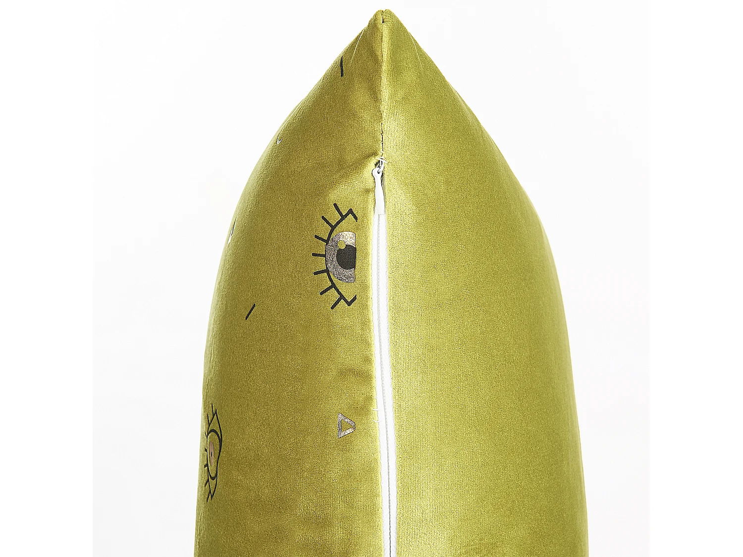 Lot de 2 coussins décoratifs AEONIUM Velours 45 x 45 cm Vert olive Motif abstrait