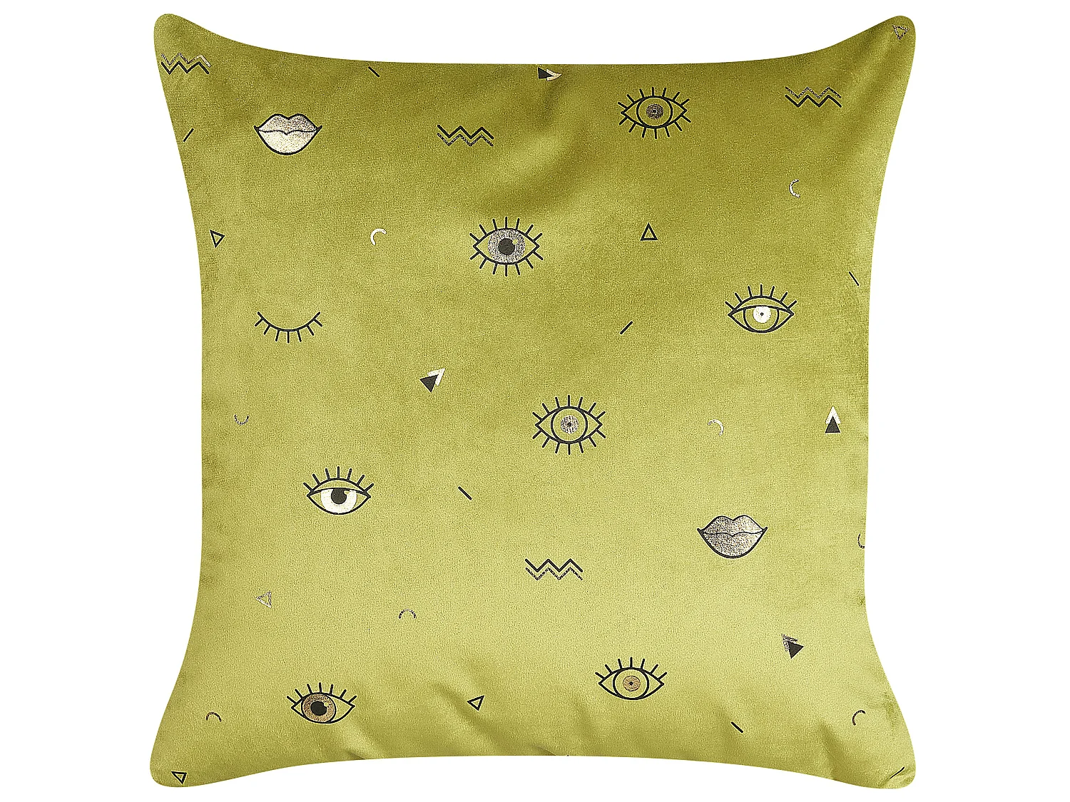 Lot de 2 coussins décoratifs AEONIUM Velours 45 x 45 cm Vert olive Motif abstrait