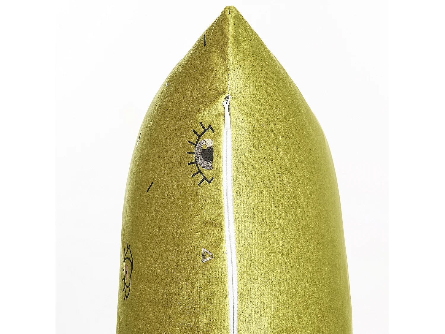 Conjunto de 2 almofadas decorativas AEONIUM Veludo 45 x 45 cm Verde-oliva Padrão abstracto