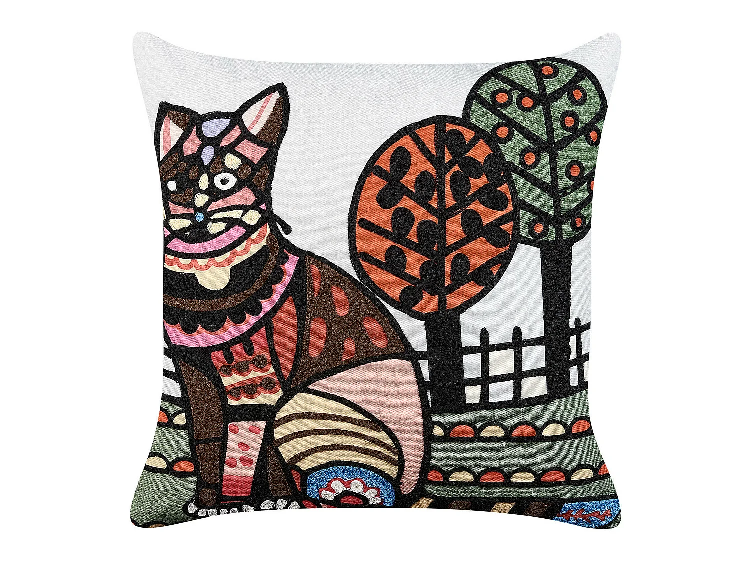 Cuscino decorativo MEHSANA Bouclé 50 x 50 cm Multicolore Trama animale