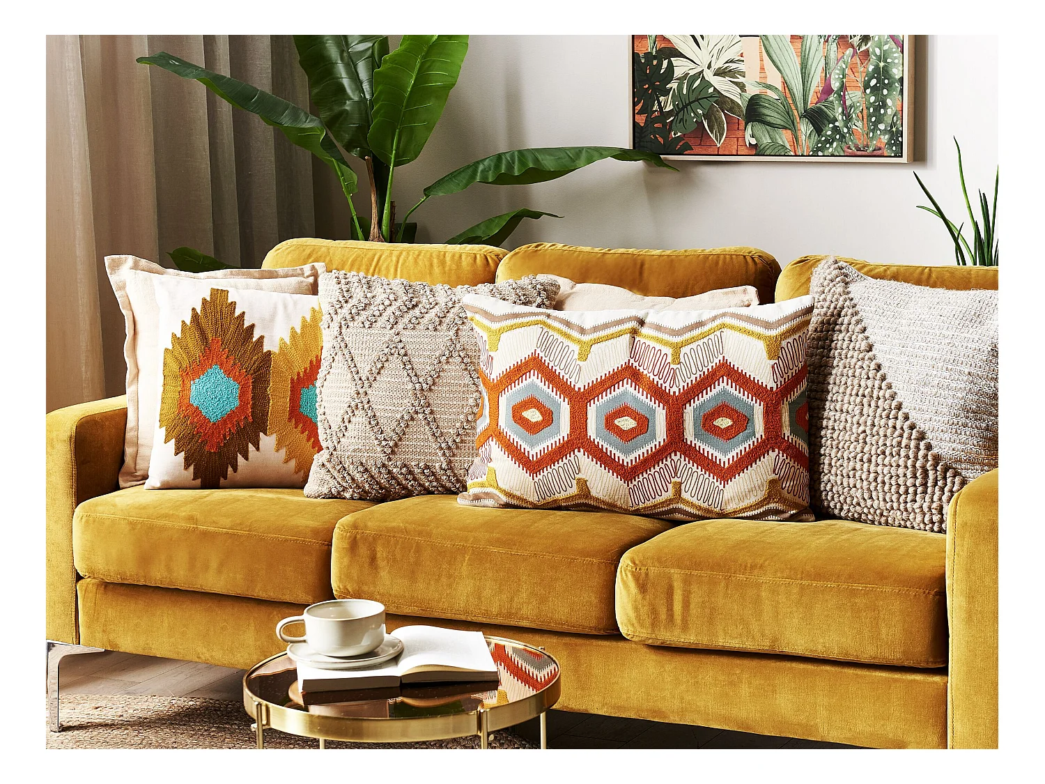 Zestaw 2 poduszek dekoracyjnych MAJRA Bawełna 40 x 60 cm Kolorowy Wzór geometryczny