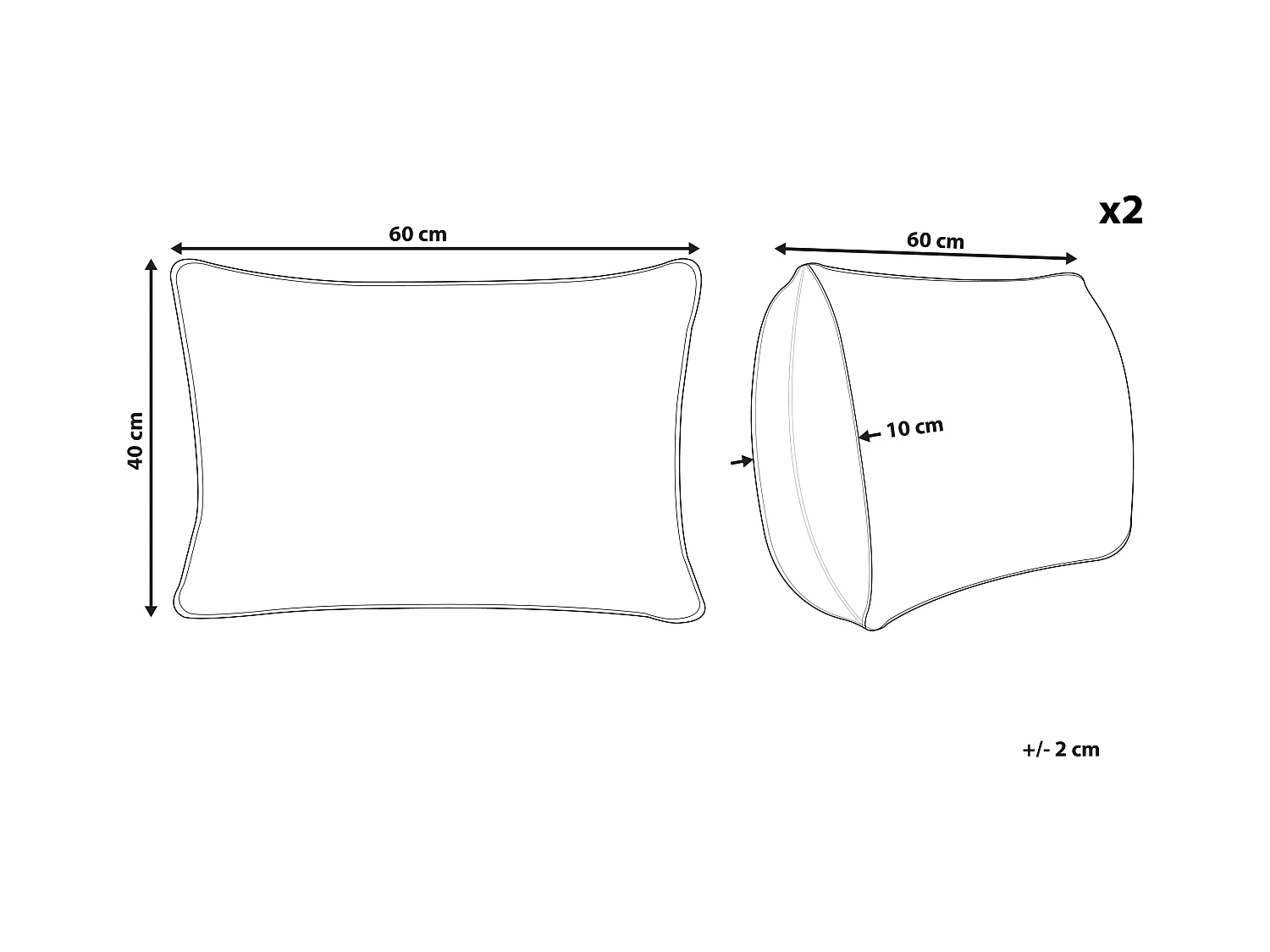 Zestaw 2 poduszek dekoracyjnych MAJRA Bawełna 40 x 60 cm Kolorowy Wzór geometryczny