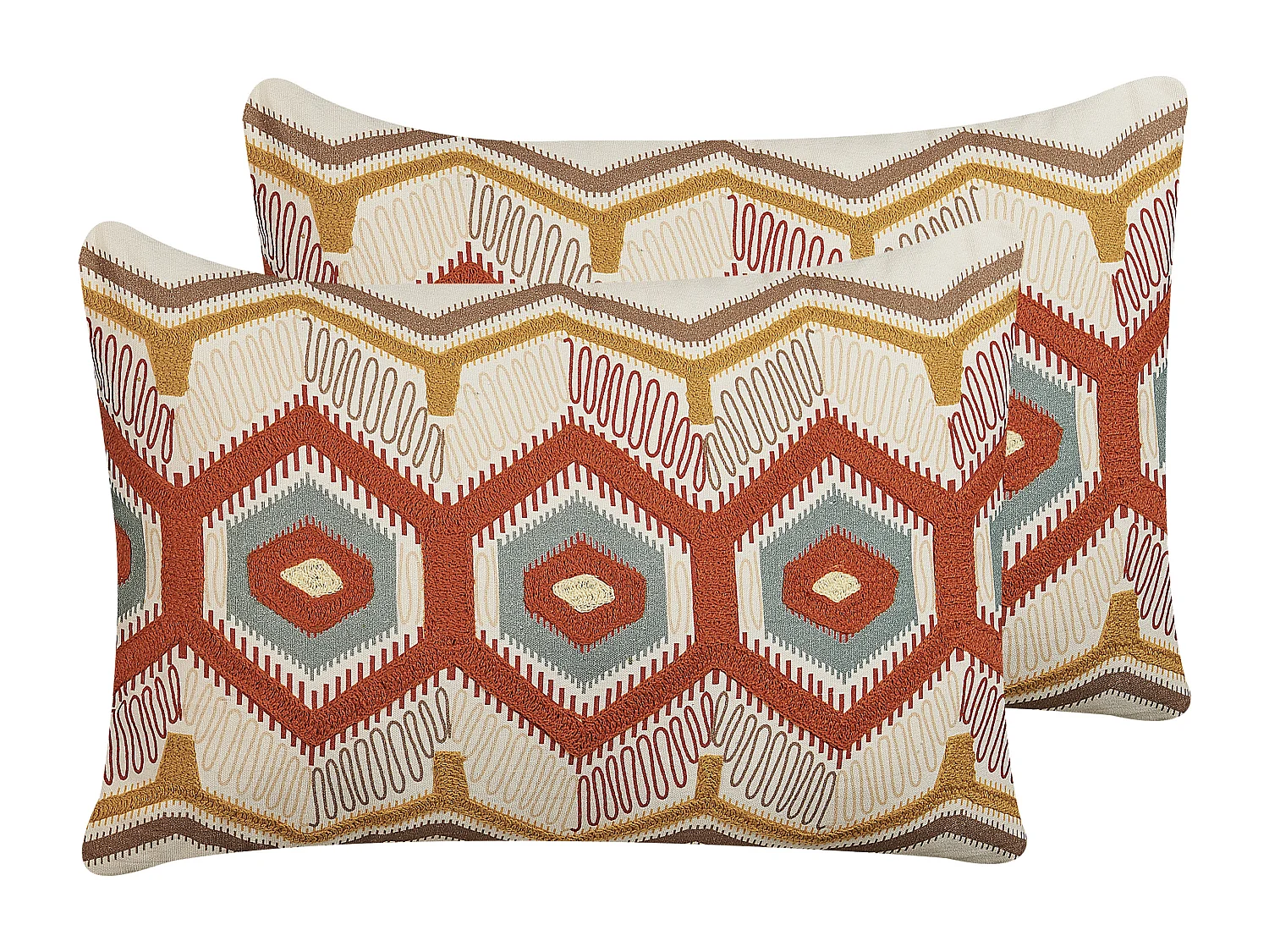 Set van 2 decoratieve kussens MAJRA Katoen 40 x 60 cm Multicolor Geometrisch patroon