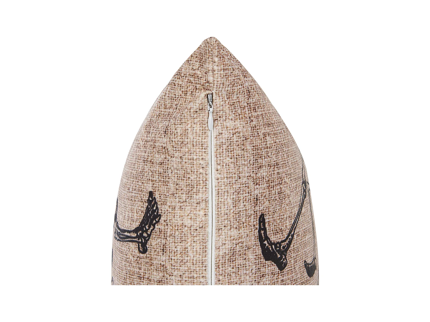 Halloween-Zierkissen beige Samtstoff Skelett-Motiv 45 x 45 cm Mortesti