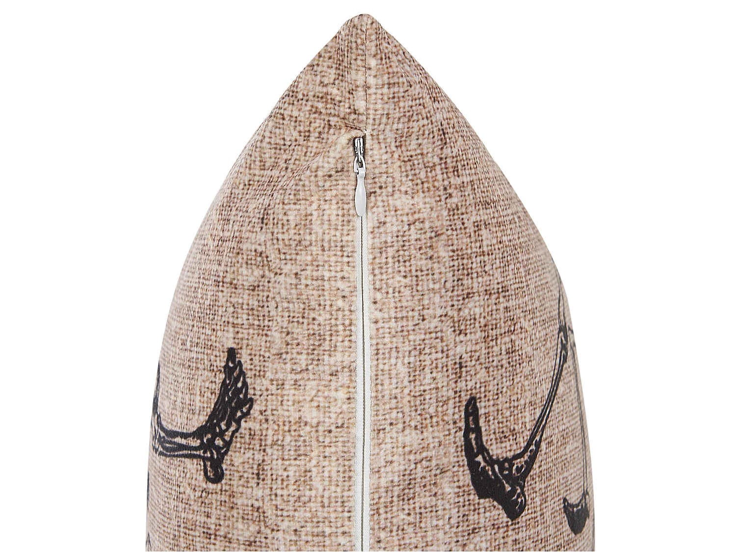 Cuscino decorativo MORTESTI Velluto 45 x 45 cm Beige chiaro Trama astratta