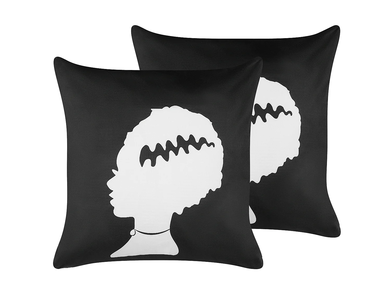 Dekokissen 2er Set MANDEVILLA Samtstoff 45 x 45 cm Schwarz Abstraktes Muster