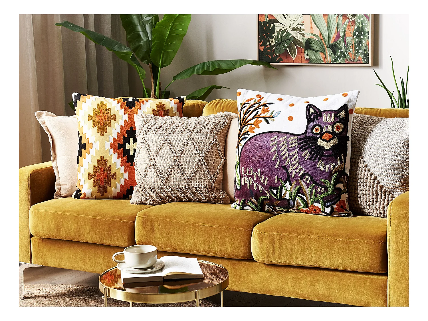 Almofada decorativa PHUSRO Algodão 50 x 50 cm Multicolor Padrão animal