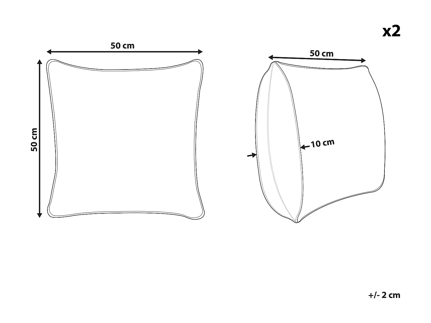 Conjunto de 2 cojines decorativos BHUSAWAL Algodón 50 x 50 cm Negro Patrón geométrico