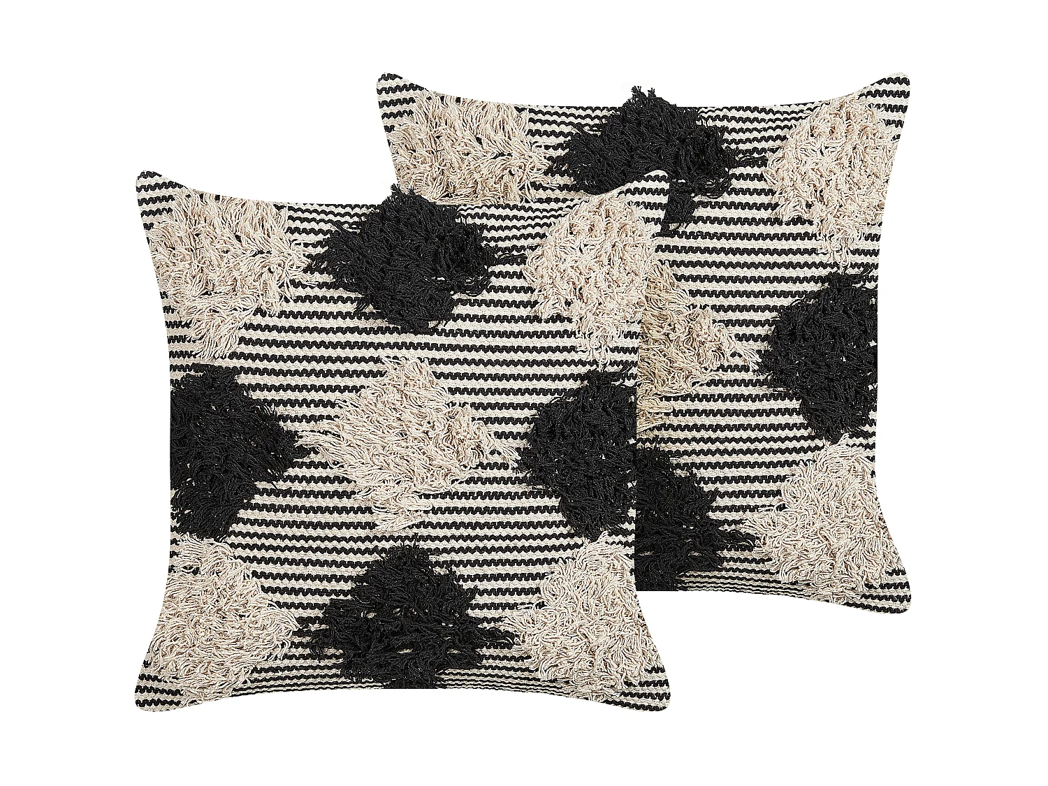 Set van 2 decoratieve kussens BHUSAWAL Katoen 50 x 50 cm Zwart Geometrisch patroon