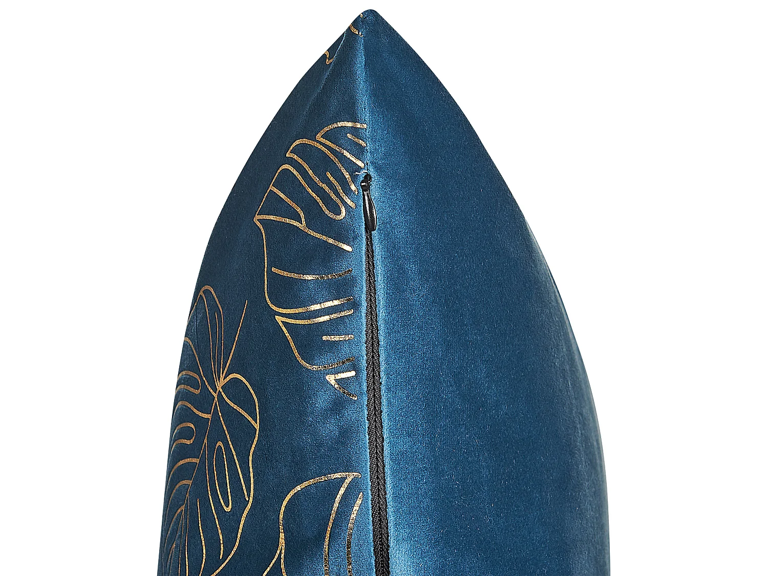 Dekokissen 2er Set DELICIOSA Samtstoff 45 x 45 cm Blau Pflanzenmuster