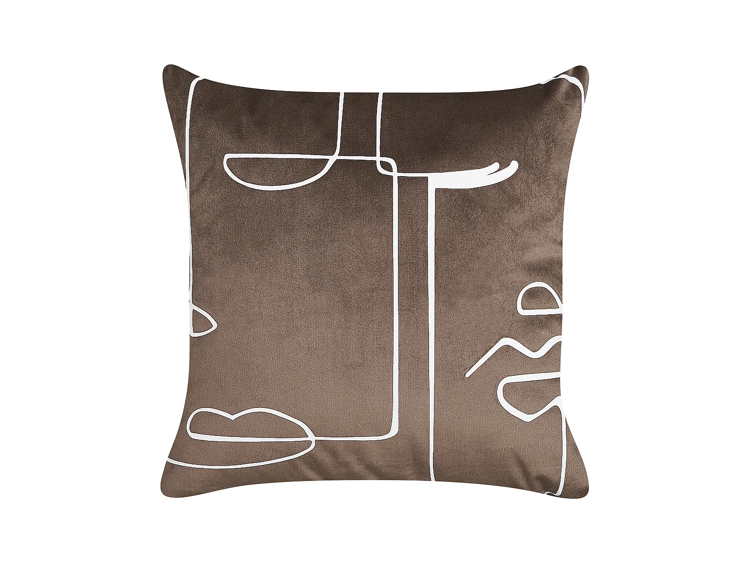 Set di 2 cuscini PHILODENDRON Velluto 45 x 45 cm Marrone Trama astratta