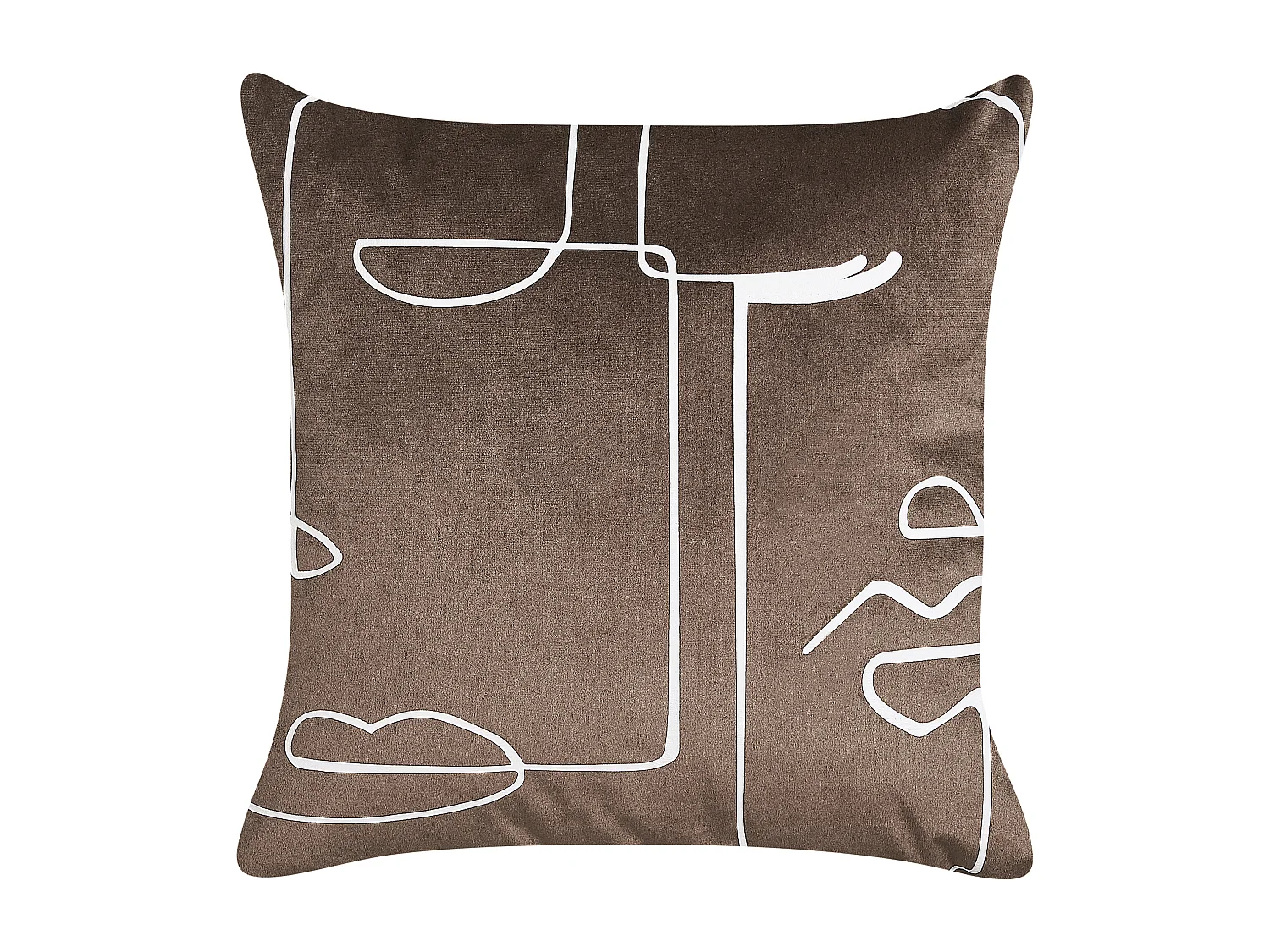 Lot de 2 coussins décoratifs PHILODENDRON Velours 45 x 45 cm Marron Motif abstrait