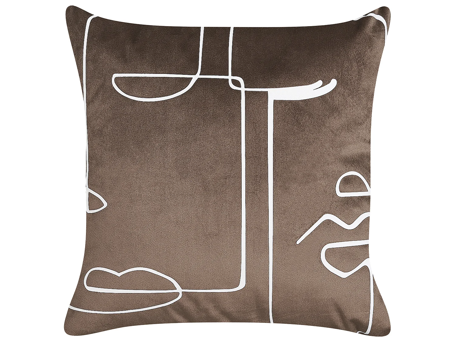 Lot de 2 coussins décoratifs PHILODENDRON Velours 45 x 45 cm Marron Motif abstrait