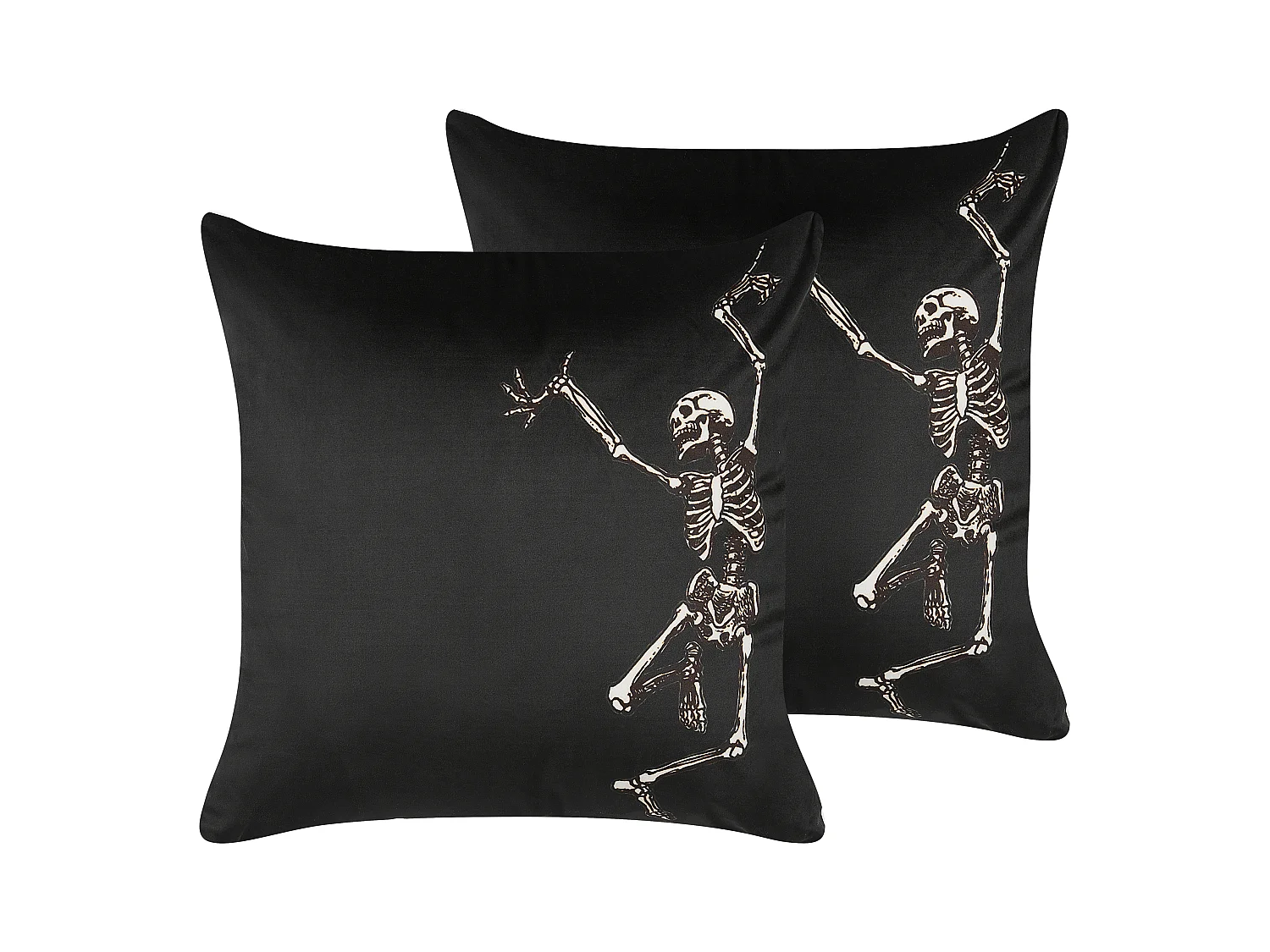 Lot de 2 coussins MEDVES Velours 45 x 45 cm Abstrait Noir