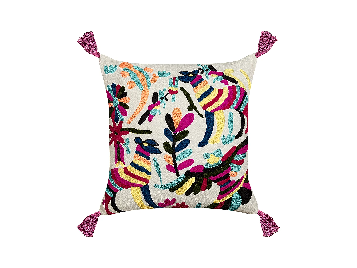 Cuscino decorativo RAIGANJ Cotone 50 x 50 cm Multicolore Trama astratta