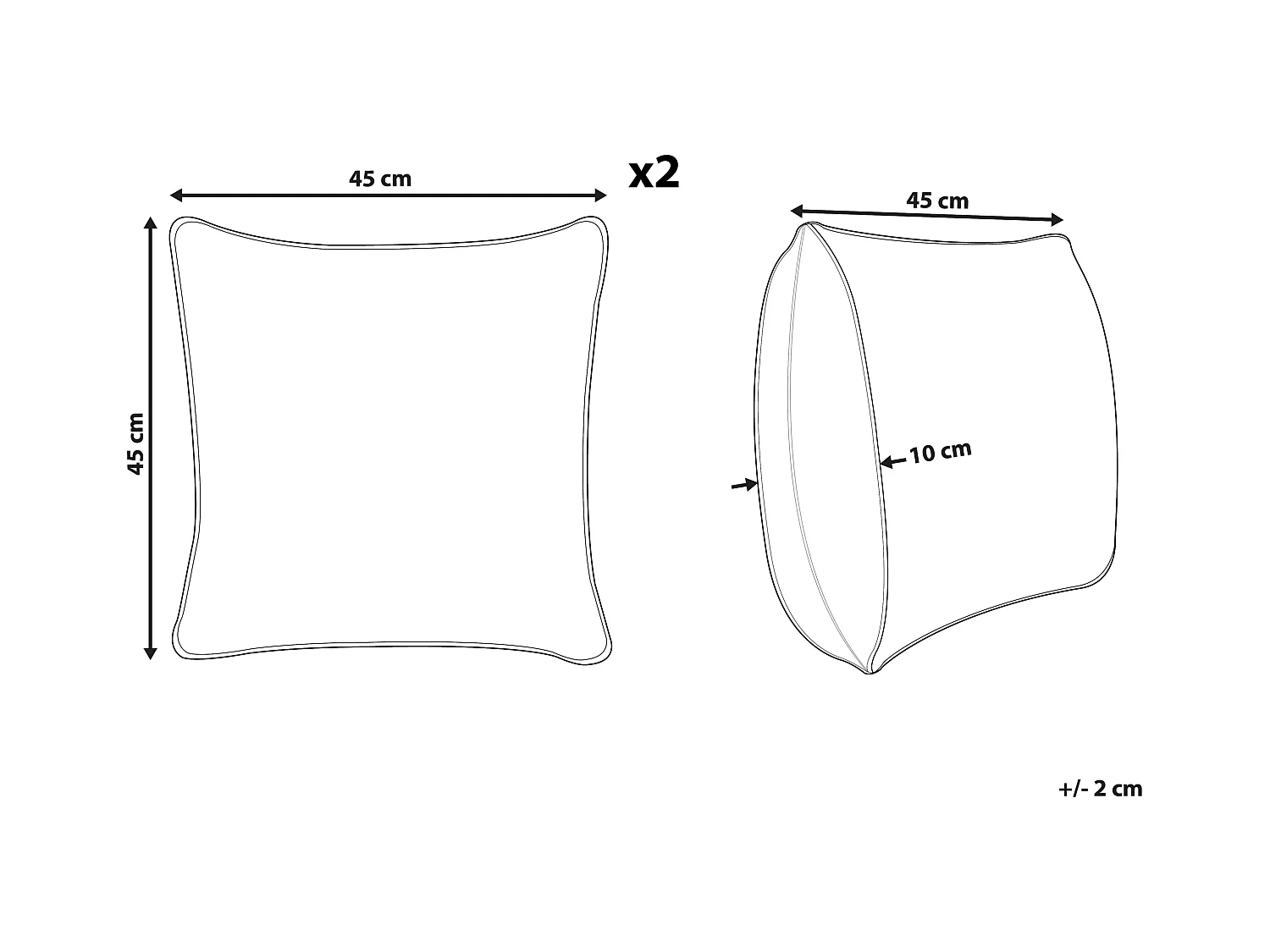 Sierkussen PAIKA Katoen 45 x 45 cm Donkergrijs Ikat