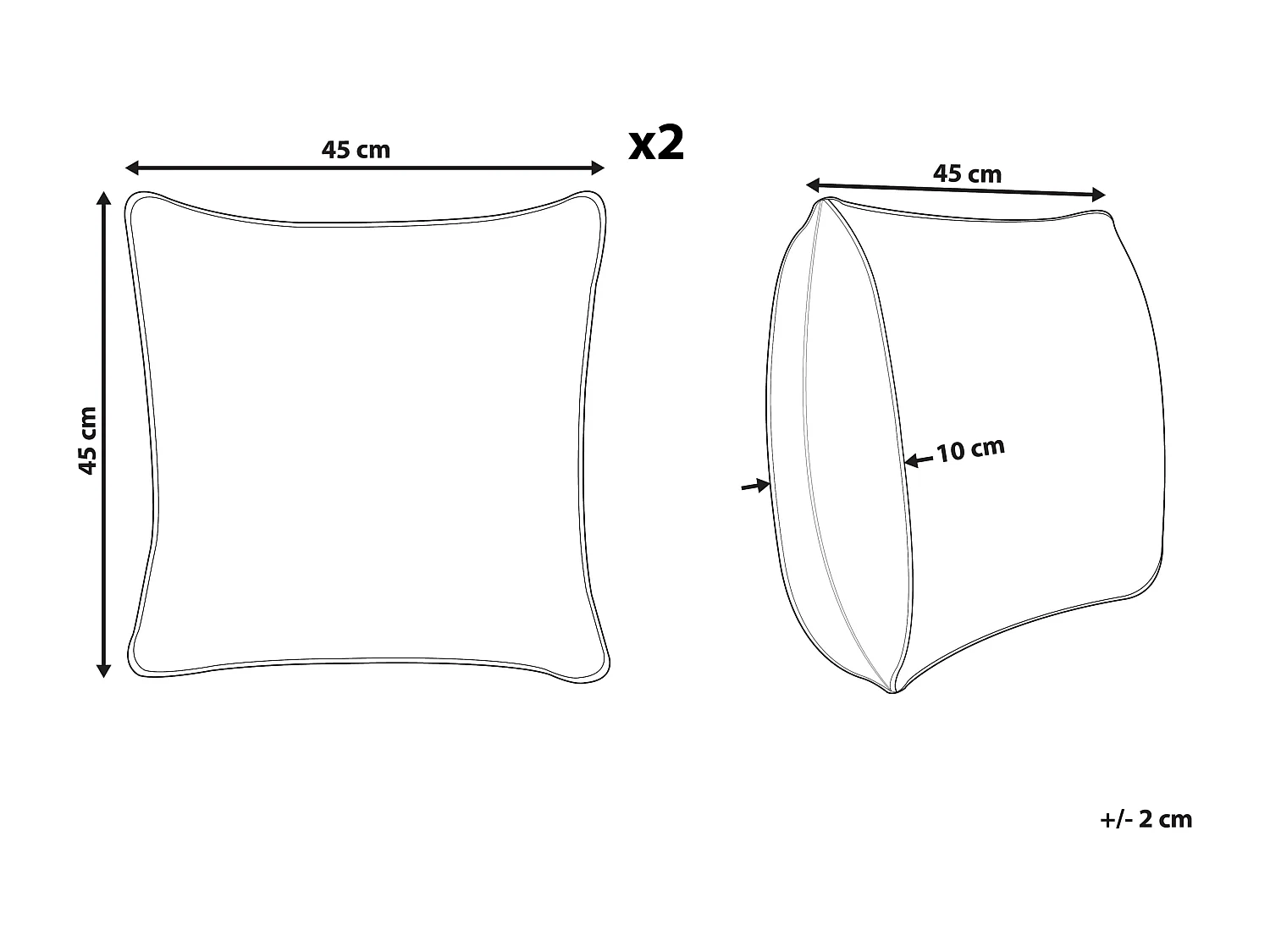 Coussin PAIKA Coton 45 x 45 cm Gris foncé Ikat