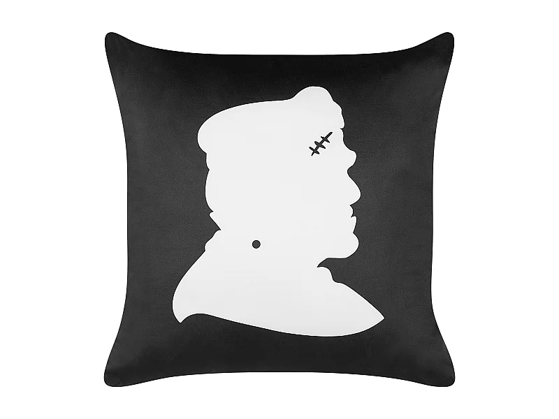Coussin FRANKLINIA Velours 45 x 45 cm Noir Motif abstrait