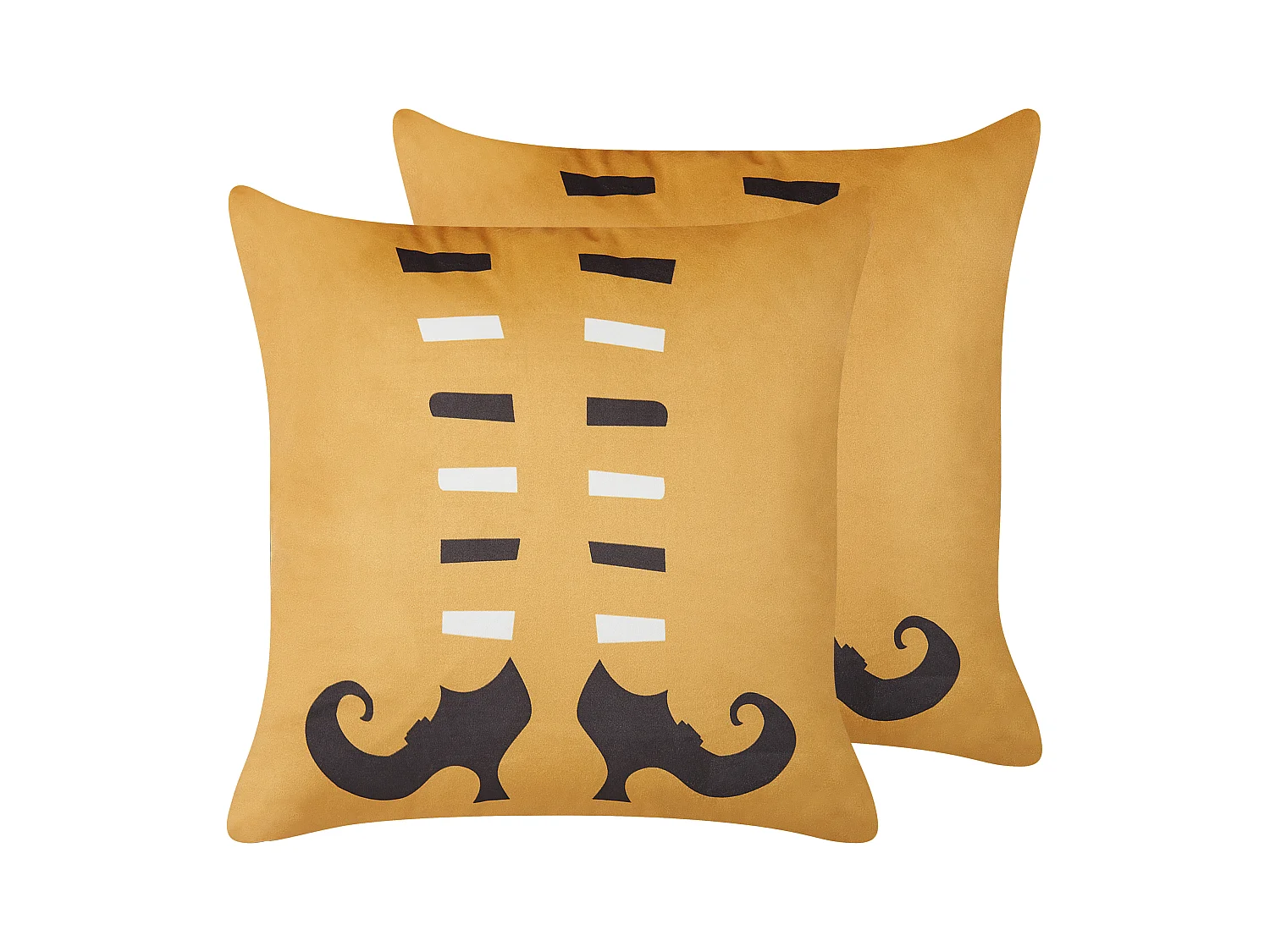 Lot de 2 coussins décoratifs COVASNA Velours 45 x 45 cm Orange Motif abstrait