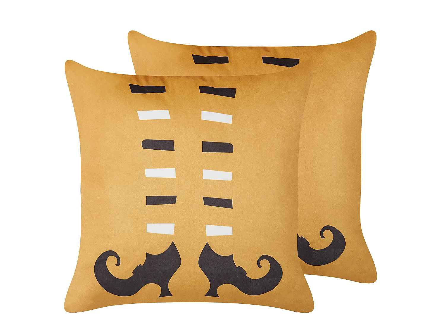 Lot de 2 coussins décoratifs COVASNA Velours 45 x 45 cm Orange Motif abstrait