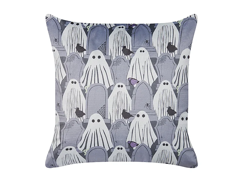 Coussin FANATE Velours 45 x 45 cm Gris Motif abstrait