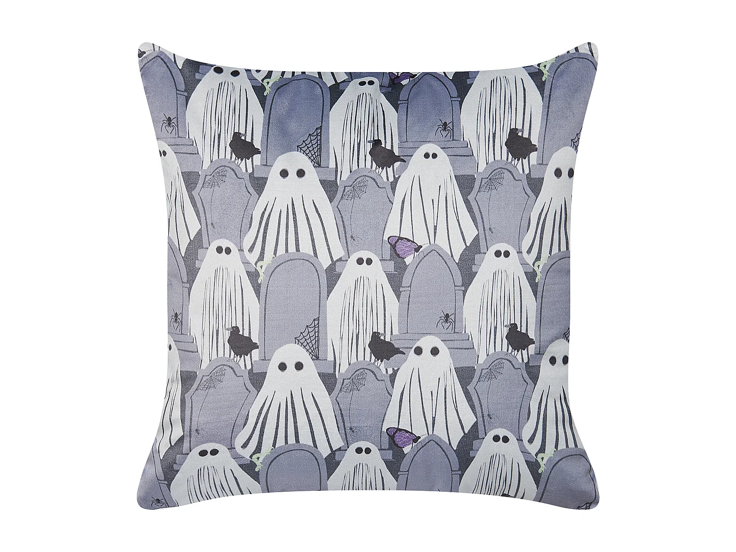 Coussin FANATE Velours 45 x 45 cm Gris Motif abstrait