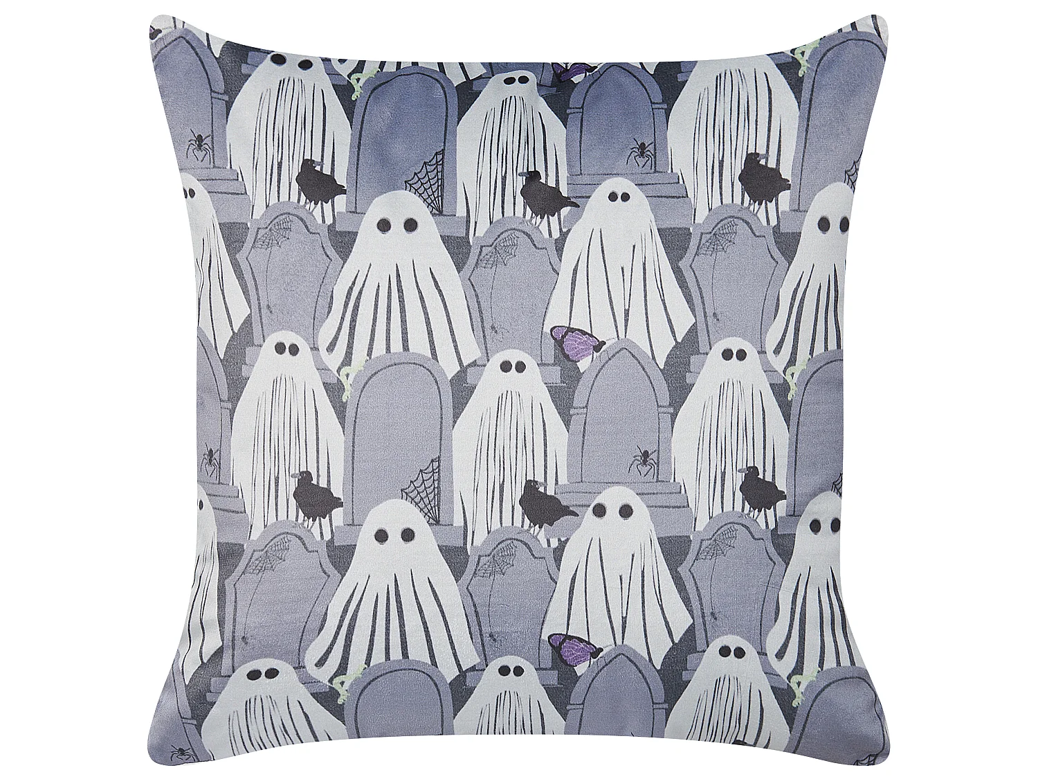 Coussin FANATE Velours 45 x 45 cm Gris Motif abstrait